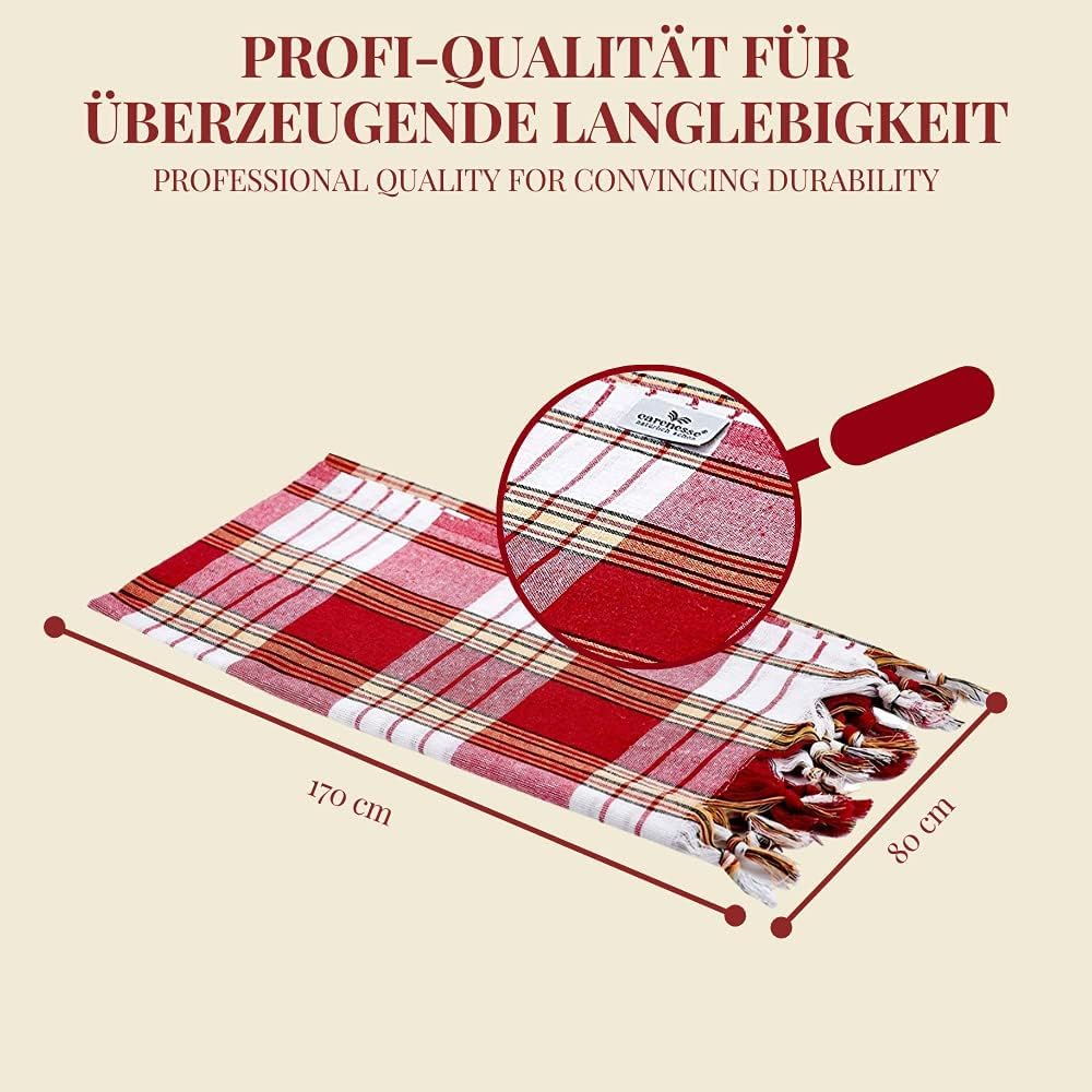 Carenesse Panno Hammam Nero A Quadretti, 100% Cotone, 80 X 175 Cm, Asciugamano Da Bagno Turco - 2