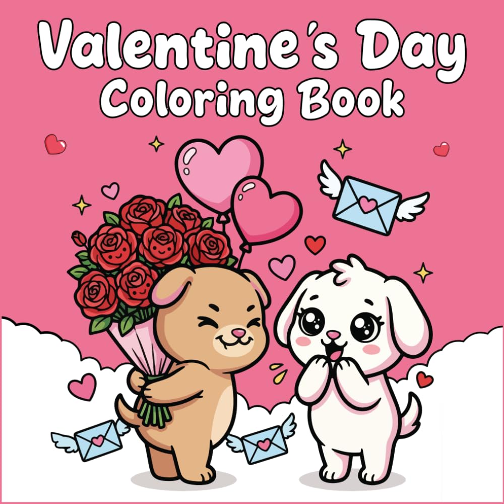 Valentine’s Day Coloring Book: Cute Animal Couples and Cozy Valentine Scenes to Color