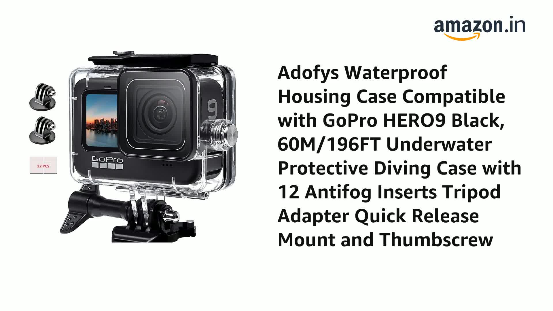 Case D&F Waterproof Case For GoPro Hero7 Silver/White 30M Depth