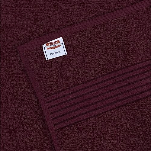 Image of Utopia Towels Luxurious Bath Towels Set, 4 Pack, 27 x 54 Inches - 100% Ring Spun Cotton, Thick, Plush, and Fast-Drying, Designed for Premium Hotels, Spas, and Homes, Burgundy
