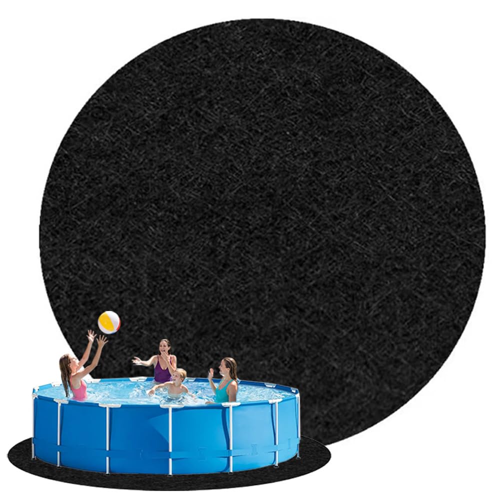 Pool Unterlage Rund 370CM, Pool Unterlage Outdoor 200g/m² | Faltbarer Wasserabsorbierende Wasserdichte Pool Bodenschutzmatte, Poolmatten Schutzboden, Pool Matten Untergrund