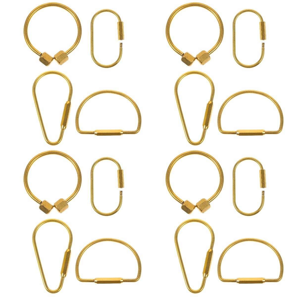 VALICLUD 16stücke Schlüsselringe Aus Messing Tropfenform Und Rundring Metallringe Für Schlüsselanhänger Und Bastelprojekte Sicherer Halt Für Schlüssel Und Accessoires