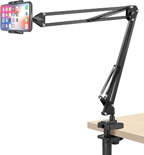 Cell Phone Holder, Universal Phone Stand Clip Lazy Bracket Flexible Articulating Arm Phone Mount Compatible with iPhone 15 14 13 12 11 Pro Xs Max XR X 8 7 6, Samsung