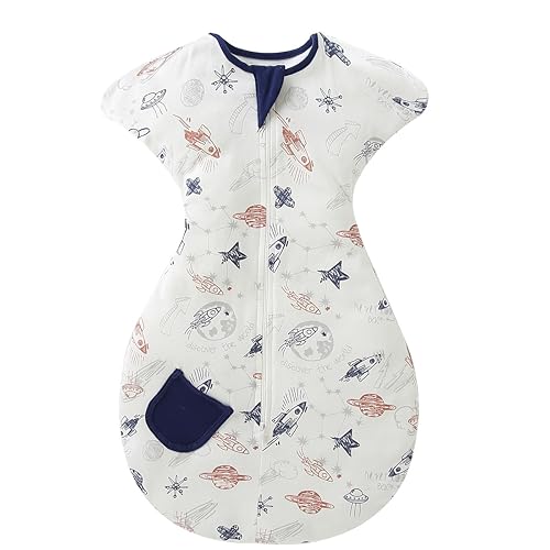 ZIGJOY Saco de transición para bebé, 0.5 TOG de ajuste cómodo para bebé con cremallera de 2 vías, saco de dormir 100% algodón auto-calmante para