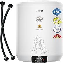 Haier Precis pro Water Geyser 15ltr 5 Star 2000W Electric Storage Geyser Free Installation & Connection Pipe| Warranty 7 Yr on Tank| Advanced PP Body| Shock Proof| Glassline Tank| 11-Level Safety