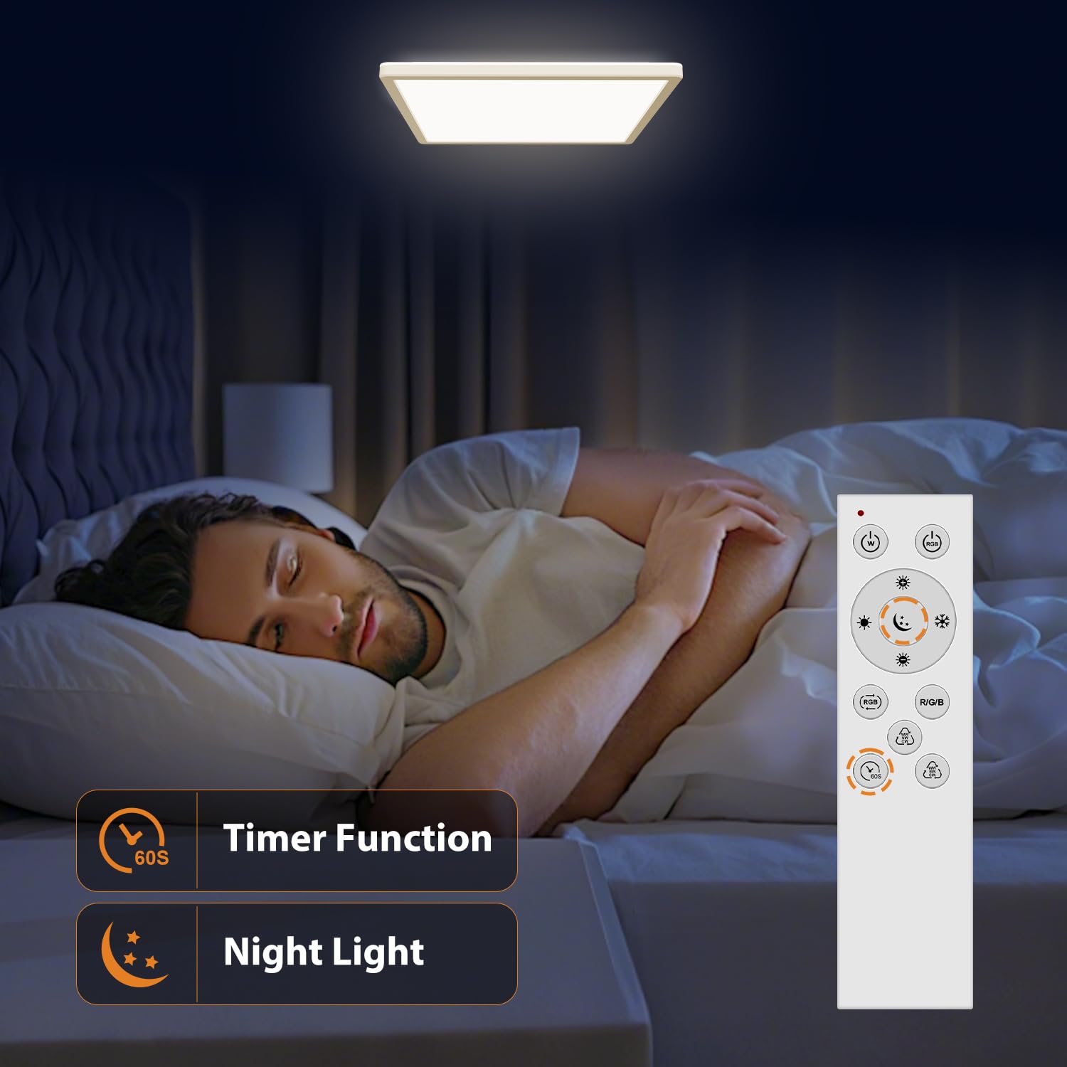 slochi 3200LM LED Deckenleuchte Dimmbar mit Fernbedienung, 30CM 25W RGB Farbwechsel Deckenlampe Led, 3000K-6500K Badezimmer Lampe für Bad Kinderzimmer Schlafzimmer Wohnzimme