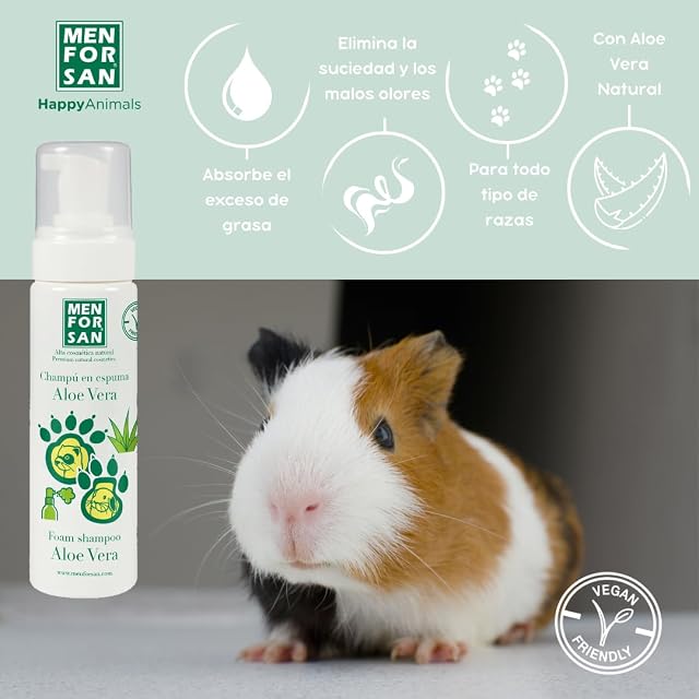 Foto 2 de 5 de MENFORSAN Champú en Espuma con Aloe Vera para Roedores, Conejos y Hurones - 200 ml