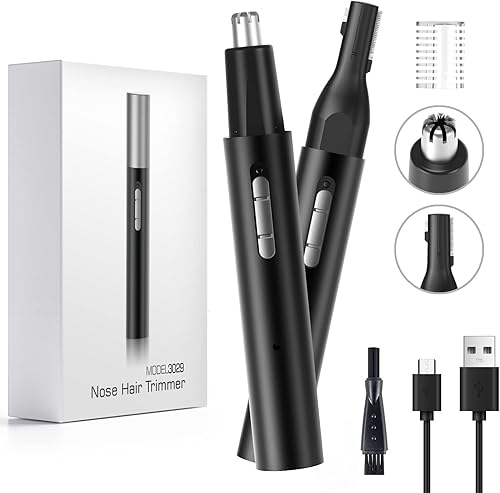Recortador de vello de nariz para hombres, recortadora de pelo recargable para orejas y nariz para hombres y mujeres, recortadora profesional sin