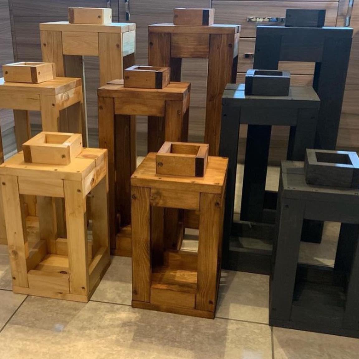 Giant Wooden Floor Lanterns, Indoor Outdoor Decor