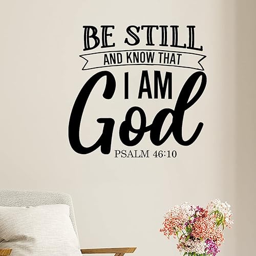 Miniatura 2 de Adhesivo adhesivo para pared, con texto en inglés «Be Still and Know What I Am God», calcomanías de vinilo con citas motivacionales, escritura