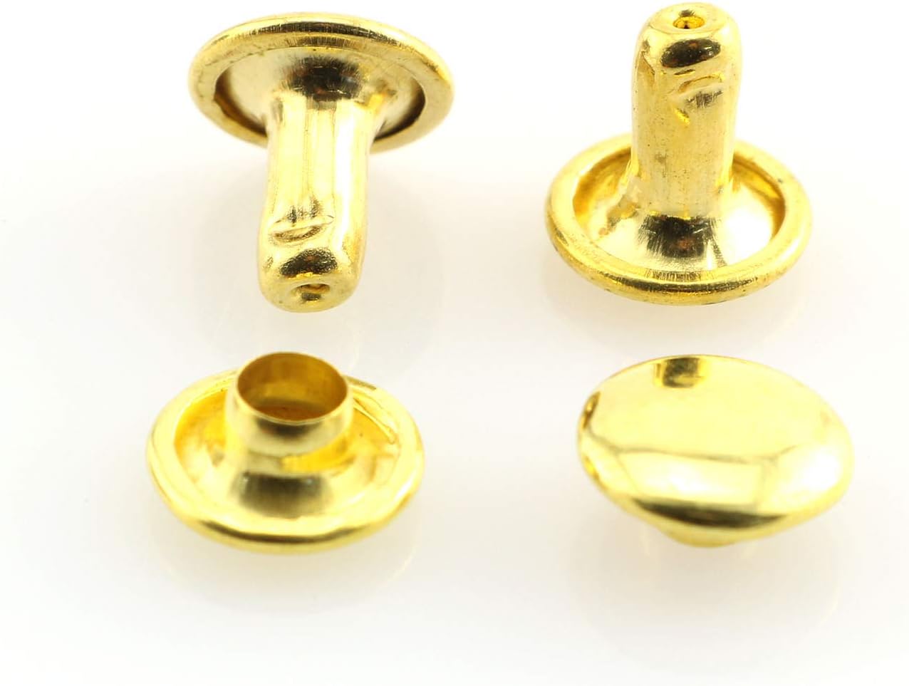 120sets Double Cap Rivets 8mm x 8mm Round Head Leather Products Garment Accessories Fastener Expansion Rivet Gold