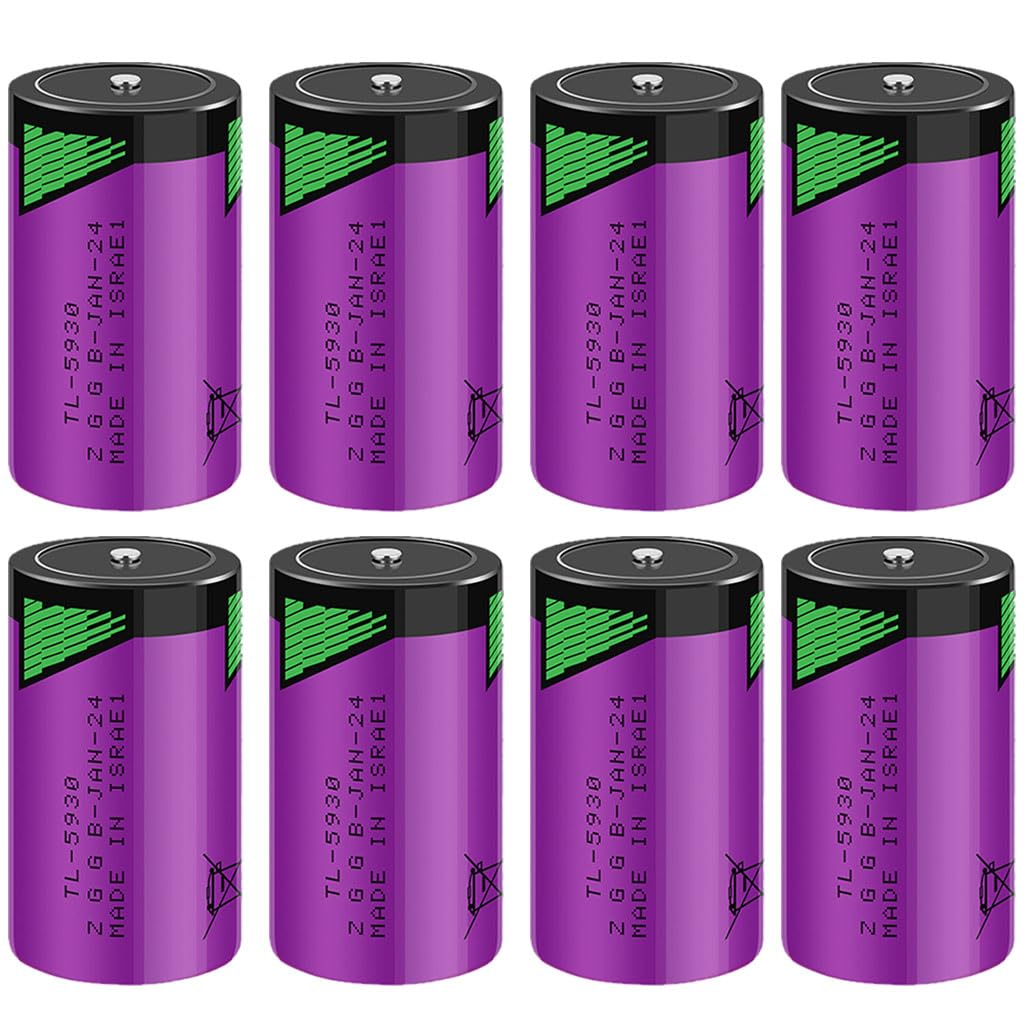 LINHUPAK (8-Pack) TL-5930 3.6V 19000Ah Lithium Battery Replacement for Tadiran iXtra Series Size D TL-5930 Battery, Non-Rechargeable