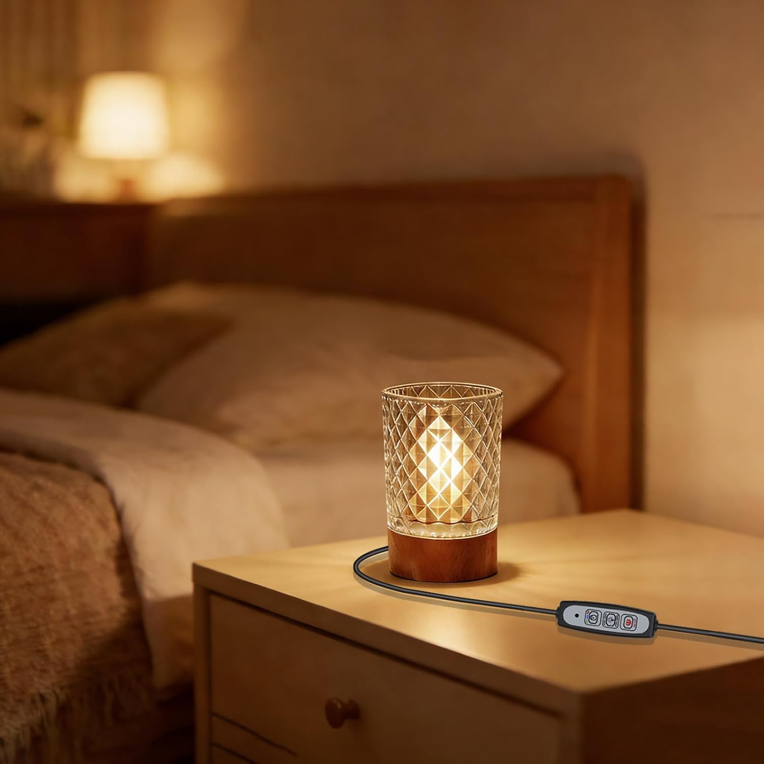 Night Light Bedside Lamp Touch and Dimmable Tabletop Brightness Adjustable for Adults, in Bed at Night Put on Table, Headboard, Dorm,Bedroom (Striped Pattern)
