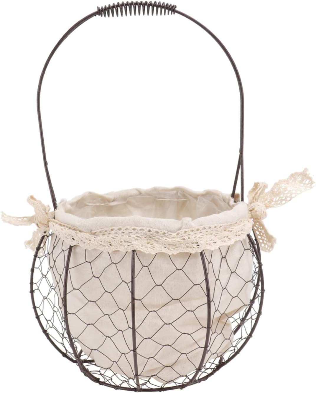Retro Wire Flower Basket with Handle Portable Iron Art Flowerpot for Home Decor Multifunctional Flower Arrangement Basket for Weddings