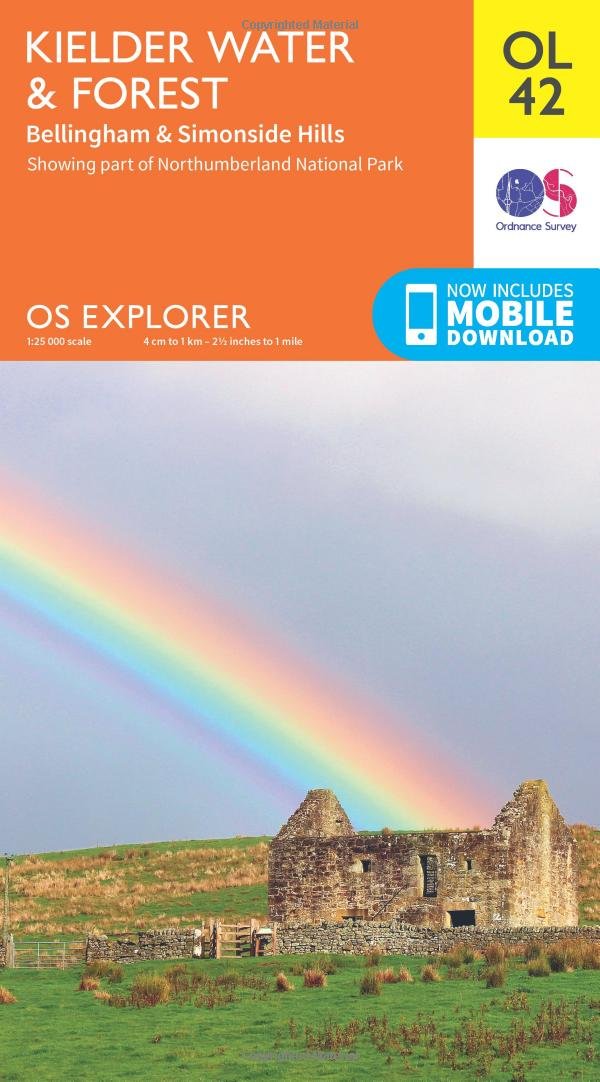 Ordnance Survey Unisex Orange Explorer Ol42 Kielder Water & Forest Map With Digital Version