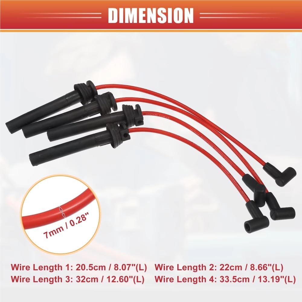 Juego de Cables de bujía para Mini Cooper R50 R52 R53 12127513032 Cables de Bobina de bujía para automóvil Arnés de Bobina de Encendido