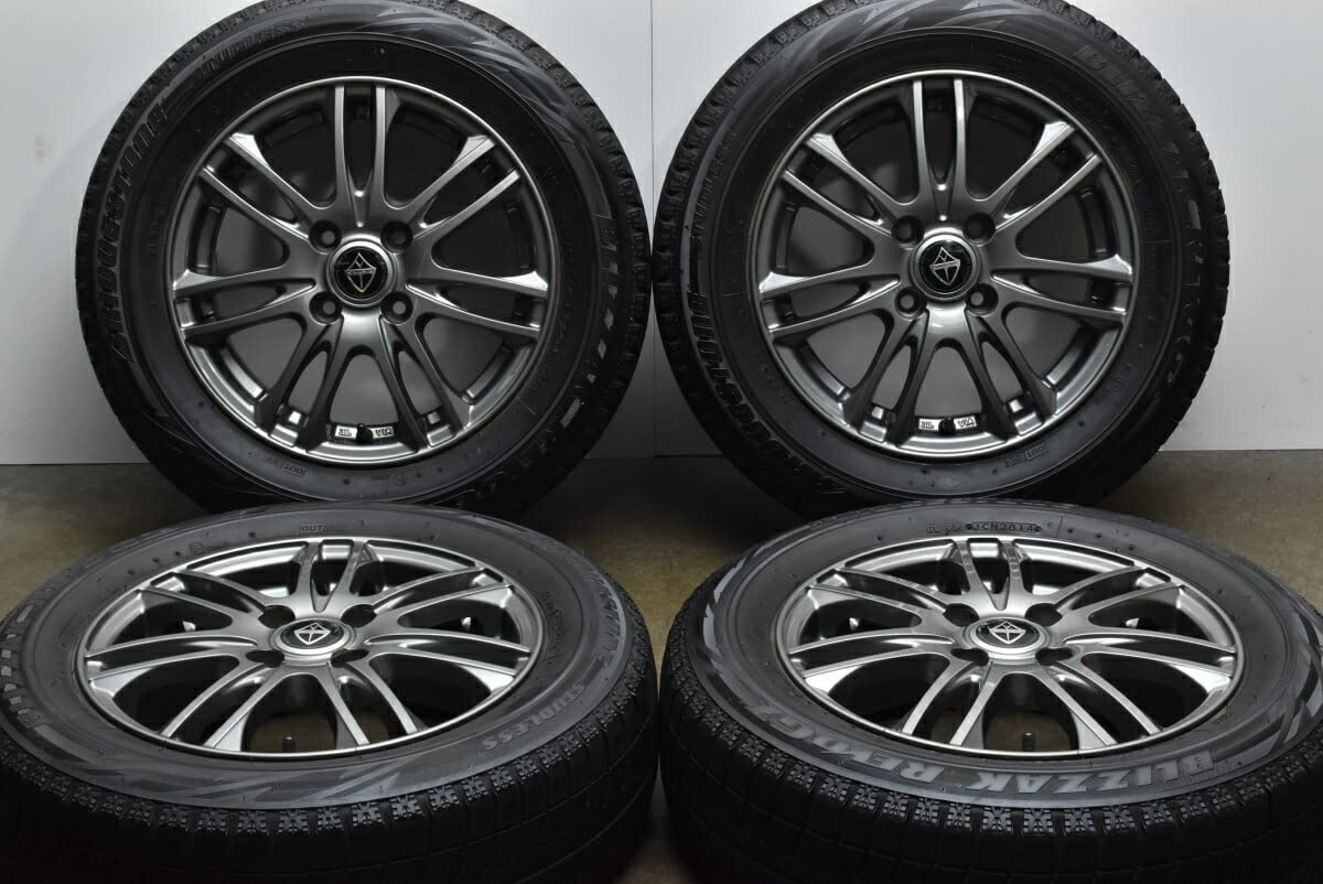 Amazon | 中古 スタッドレスタイヤホイール 4本セット 14インチ 5.5J +  