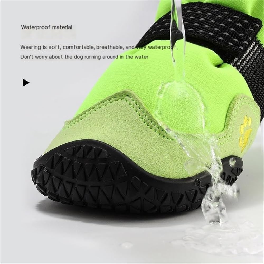 Hundeschuhe, Hundestiefel Und Pfotenschützer Anti-rutsch-Gummisohle Wasserdicht Bei Regenwetter Hundeschuhe, Wandern Im Freien, Für Den Winter, Sommer Heißes P, Grey-4pcs Set, Size-4