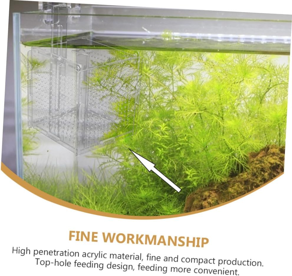 2 Sets Aquarium Fish Isolation Box with Plant Holder Hanging Fish Tank Box for Efficient Breeding