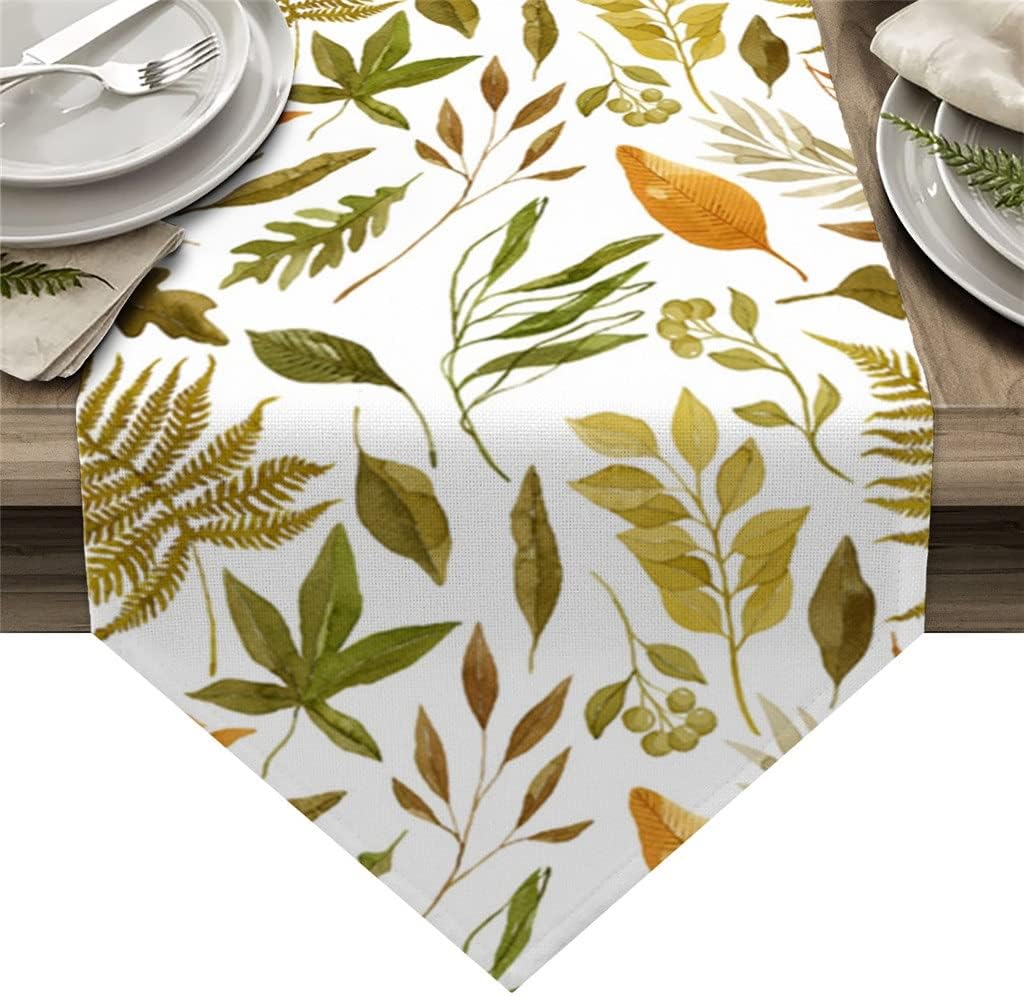 Autumn Maple Texture Table Runners Holiday Wedding Decor Dinning Table Cover Christmas Decorations Table Cloth(46x183cm)