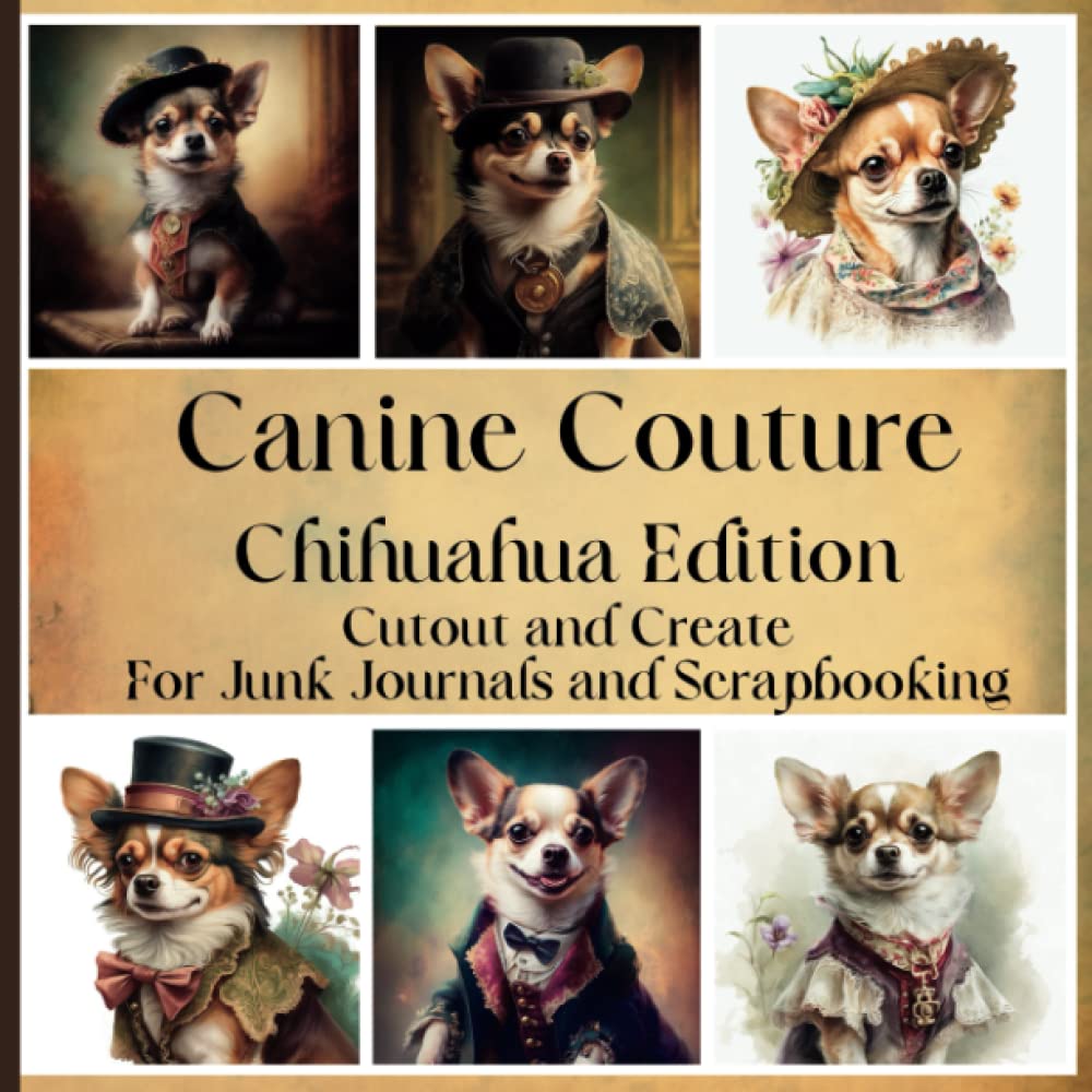 Canine Couture: Chihuahua Edition A Book For Junk Journaling And Scrapbooking Single Side Pages Cut Out And Create Paperback – February 25, 2023