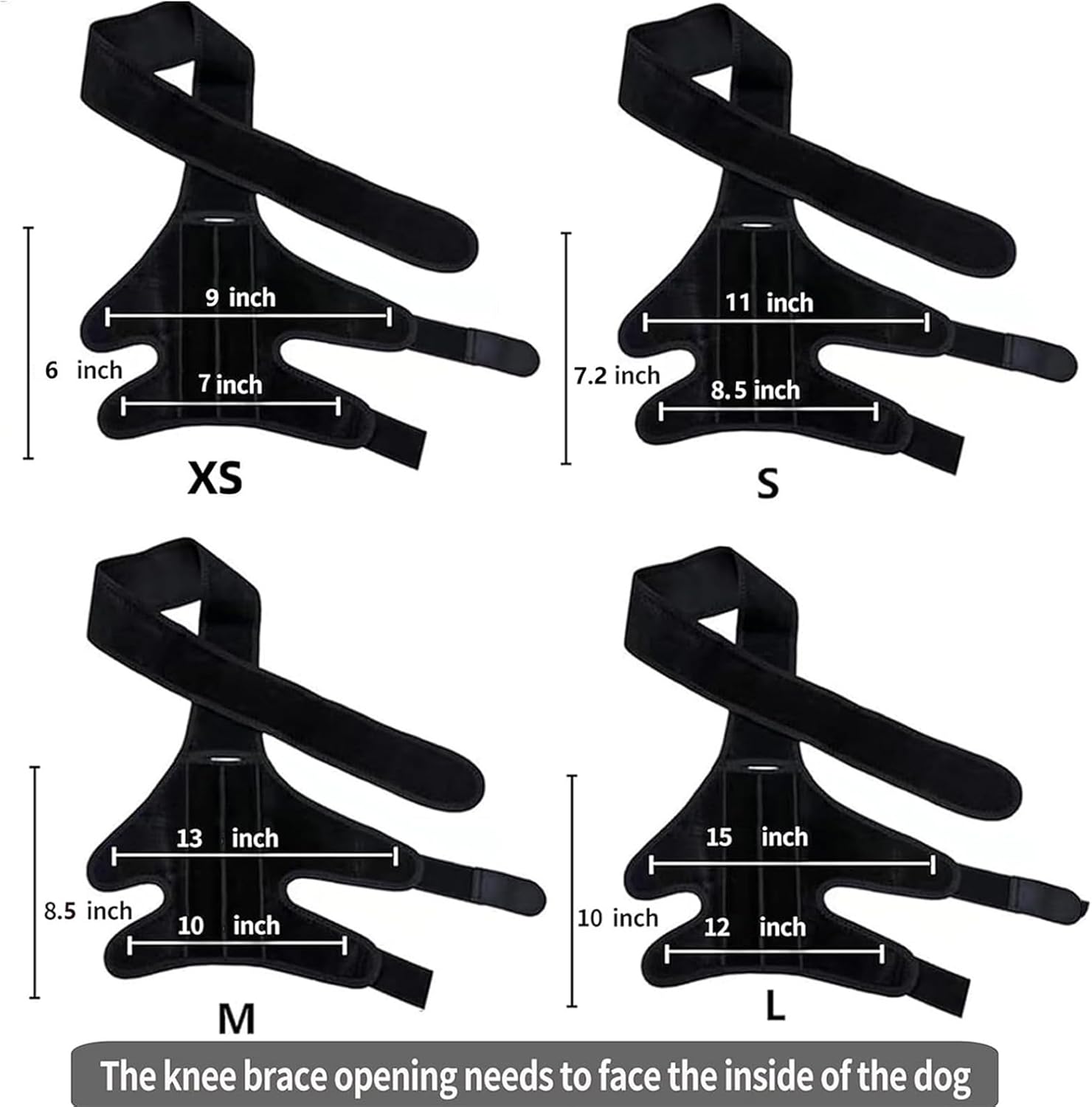 Adjustable Dog Hip & Leg Brace, Support for Joint Pain, ACL Tear, Arthritis, Hip Dysplasia, Injury Recovery Pet Leg Suppor Black XS