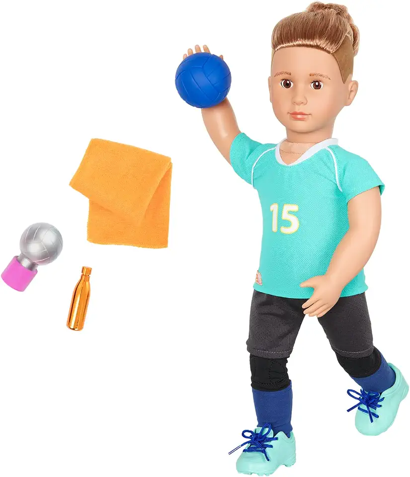 Our Generation Poseable Johnny Volleyball Player Boy Doll with Accessories