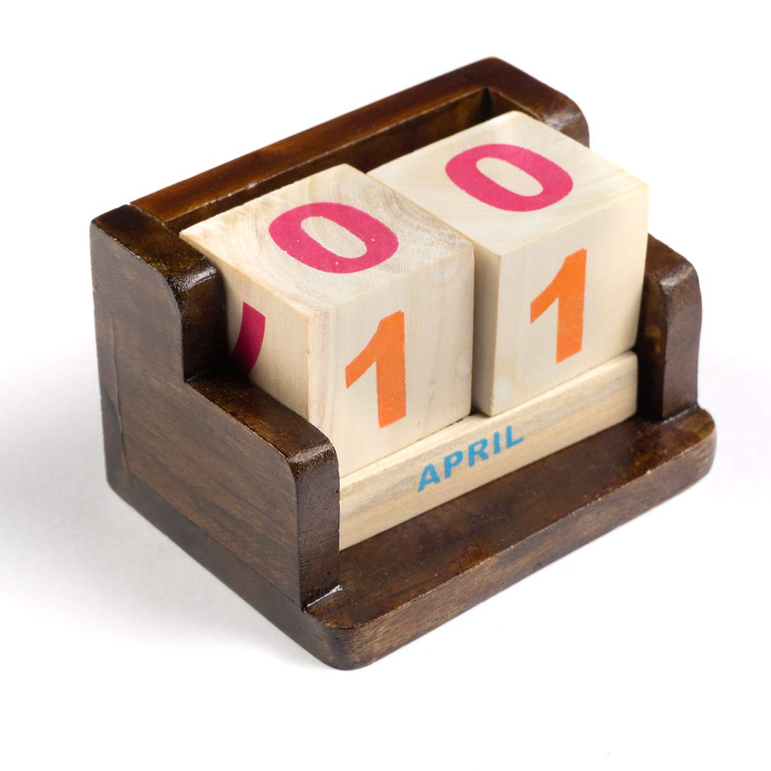 IVEI Minimal Desk Calendar - Wooden Perpetual Calendar - Mini Calendar for Office Desk Decor - Wooden Desktop Calendar Blocks for Home, School, Office - Brown-image-14
