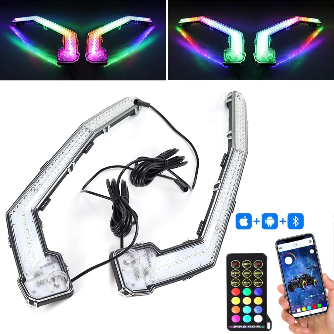 KMFCDAE Maverick X3 RGB Fang Lights Kit Front LED Turn Signal Light ...