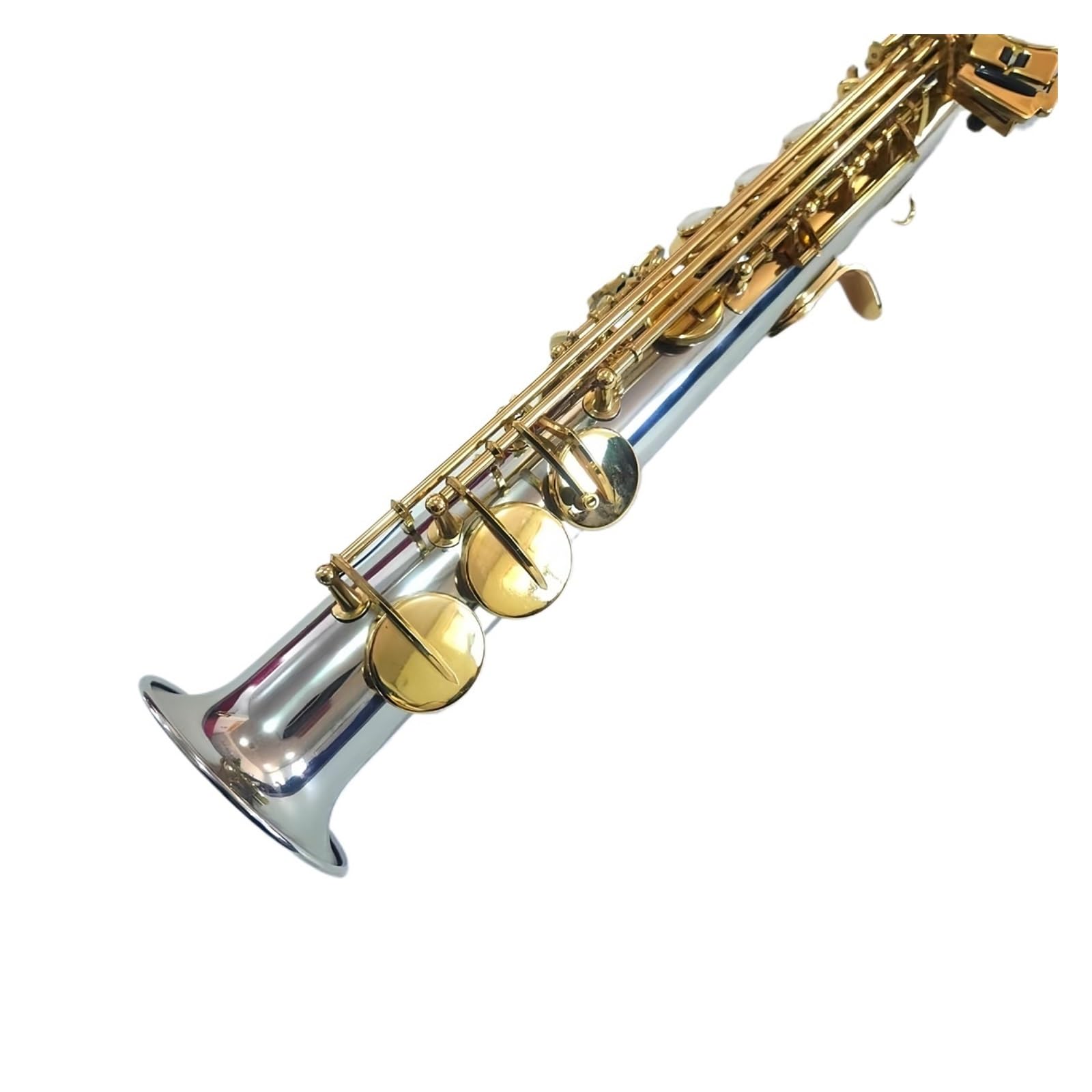 Sassofono Saxophone In Si Bemolle In Rame Bianco Con Chiavi E Accessori Placcati In Oro Argentato Sassofono