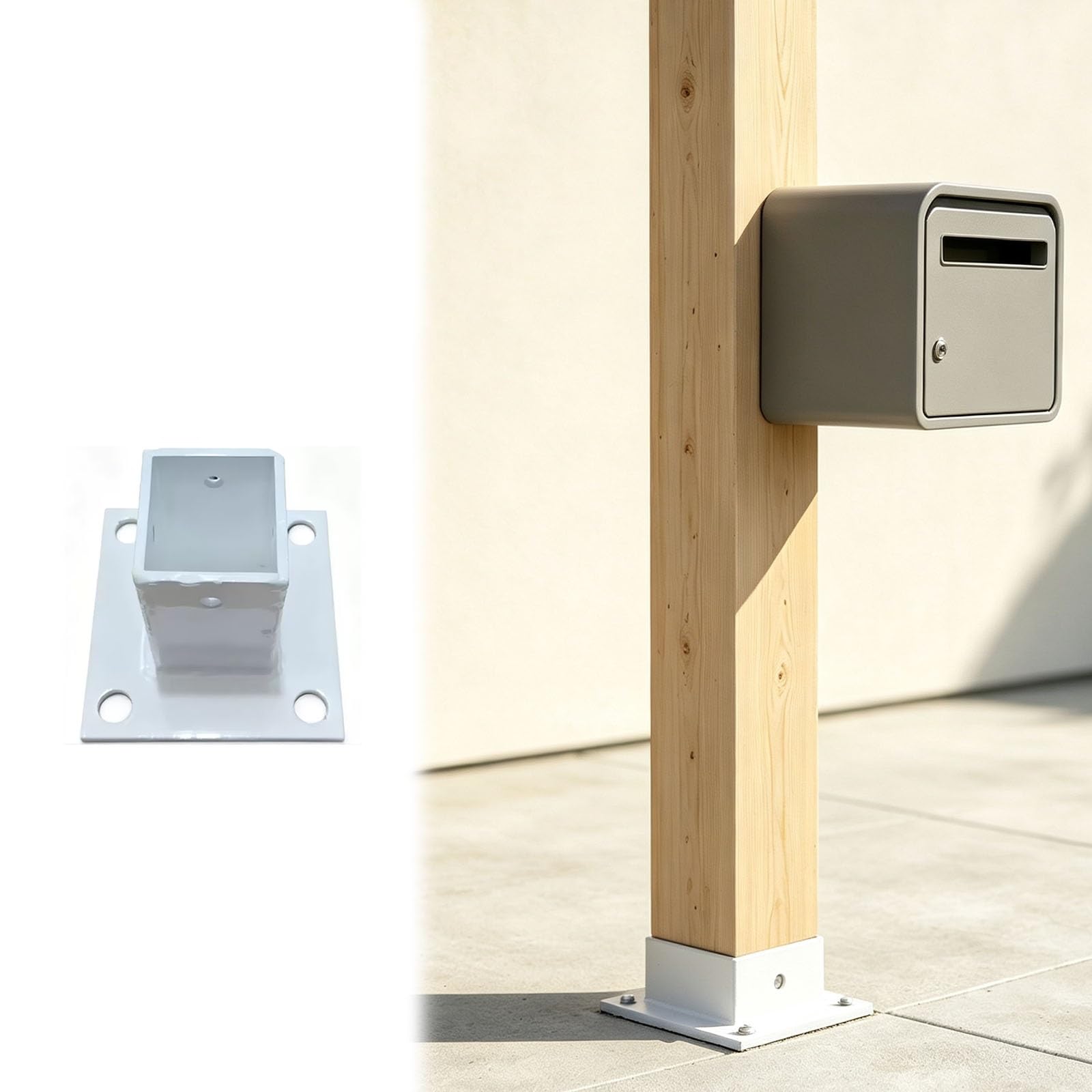 Railing Base Bracket, Post Base Concrete Anchor, Mailbox Posts Protector
