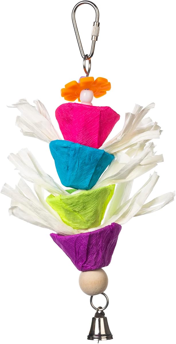 Productos para mascotas Prevue Forage & Engage Raincatcher Bird Toy - Accesorios para periquitos, loros, conuros, cacatúas, periquitos y X-Small to Small Birds, juguete de jaula colgante para forrajeo y enriquecimiento