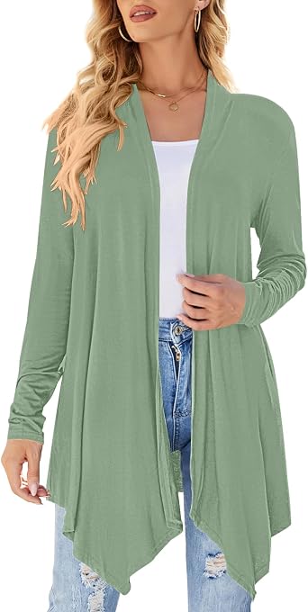 Uvog Womens Lightweight Cardigan Long Sleeve Open Front Sweaters Duster