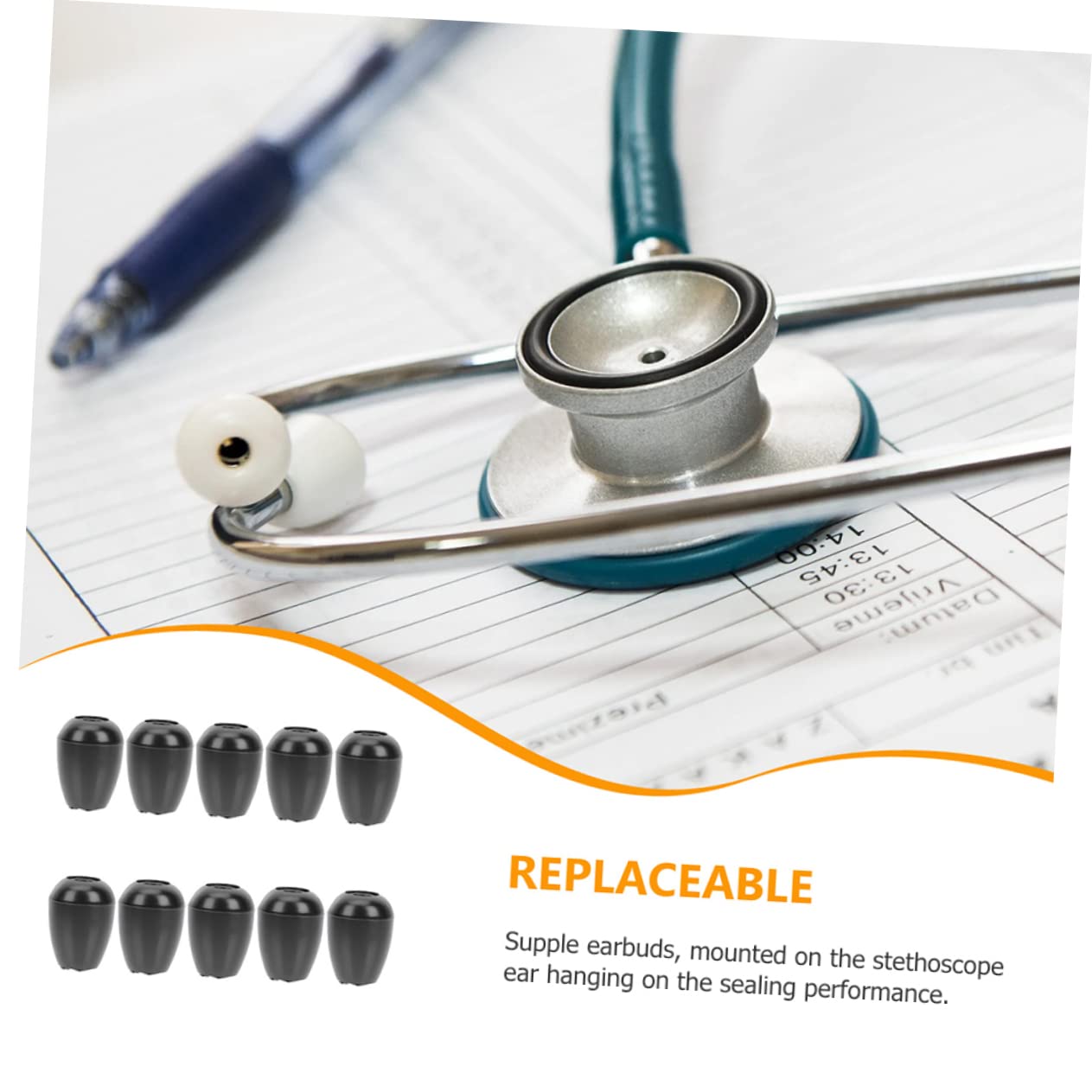 15pairs Silicone Earbuds for Stethoscopes Noise Isolating Replacement Ear Tips Easy to Install Accessories for Better Sound Conduction