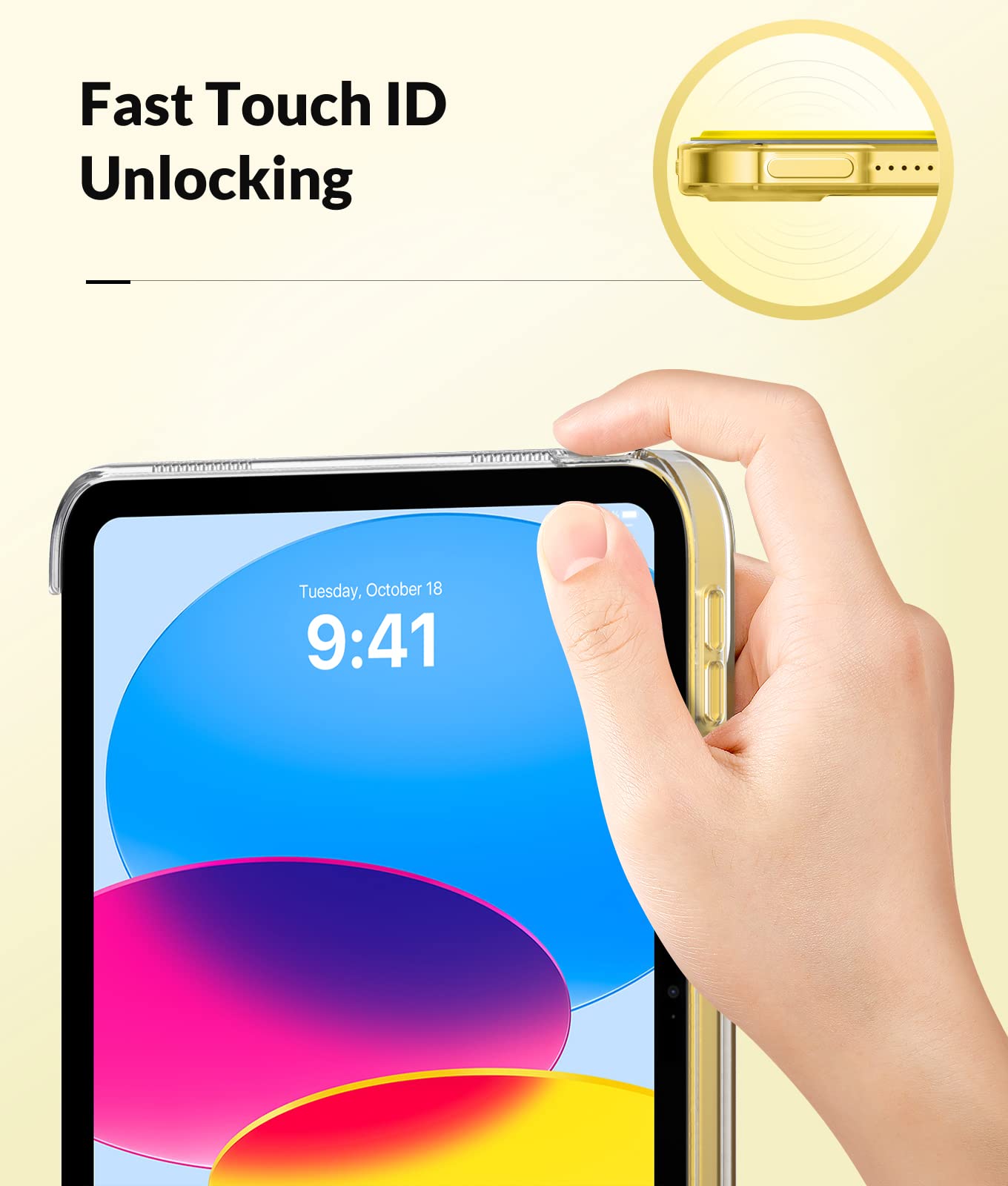 MoKo Custodia Protettiva per iPad (A16) 11a Generazione 11 Pollici 2025/10a Gen 10,9" 2022,iPad Cover in TPU e Pelle PU con Chiusura Magnetica, Sostegno,Auto Riattivazione/Standby, Giallo Chiaro