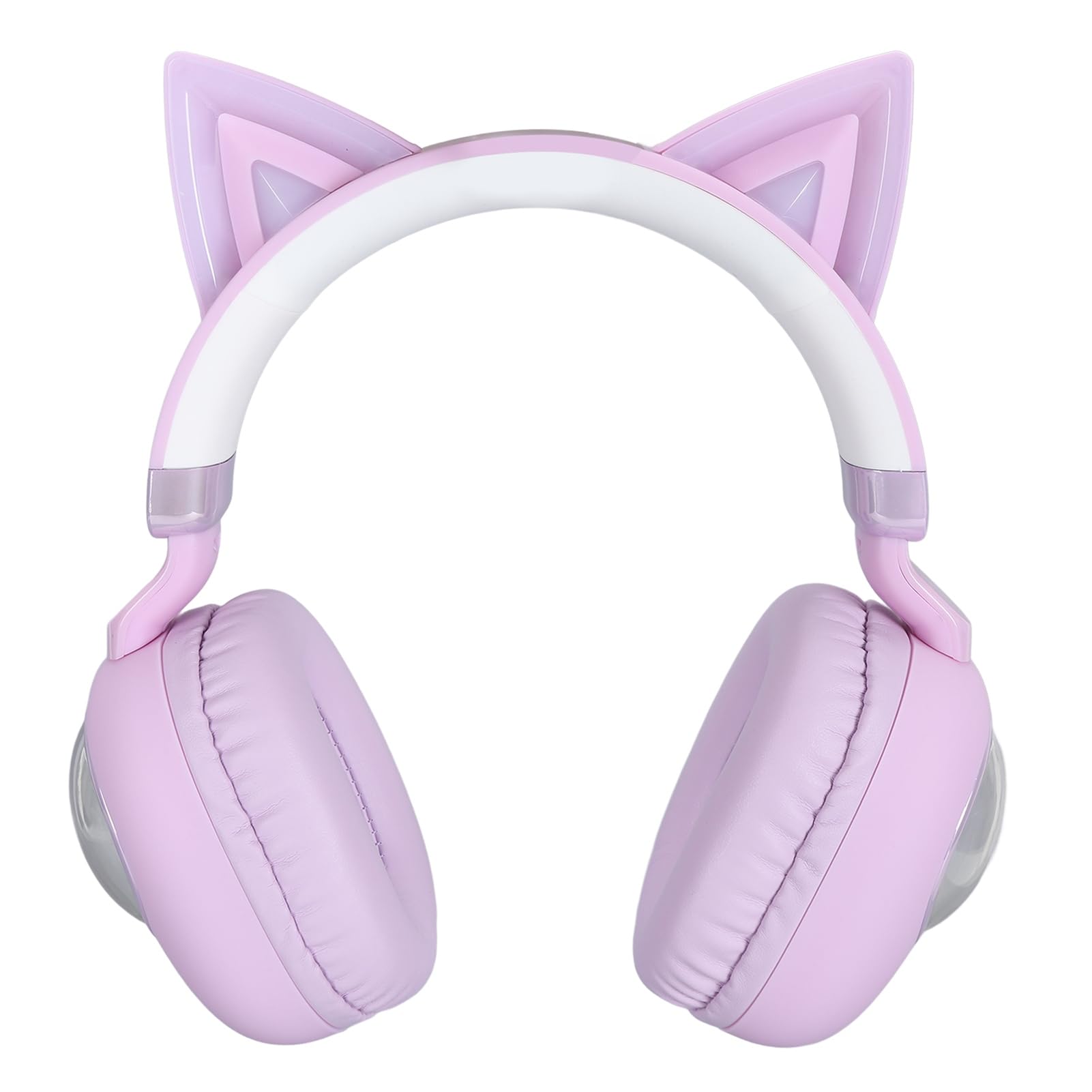 RGB -Bluetooth-Kopfhörer, HiFi-Stereo-Headset, 20 Stunden Spielzeit mit Mikrofon für Schul-Laptop, Leichte Katzenohr-Kopfhörer für (Purple)