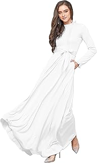 Womens Long Sleeve Elegant Pockets Fall Winter Evening Maxi Dress Gown - Buy now
