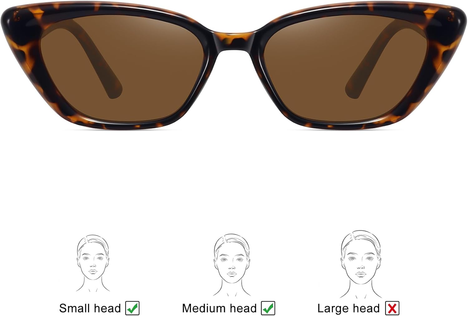 WOWSUN Small Cat Eye Sunglasses Womens Retro Narrow Trendy Polarized Sunglasses - Image 4