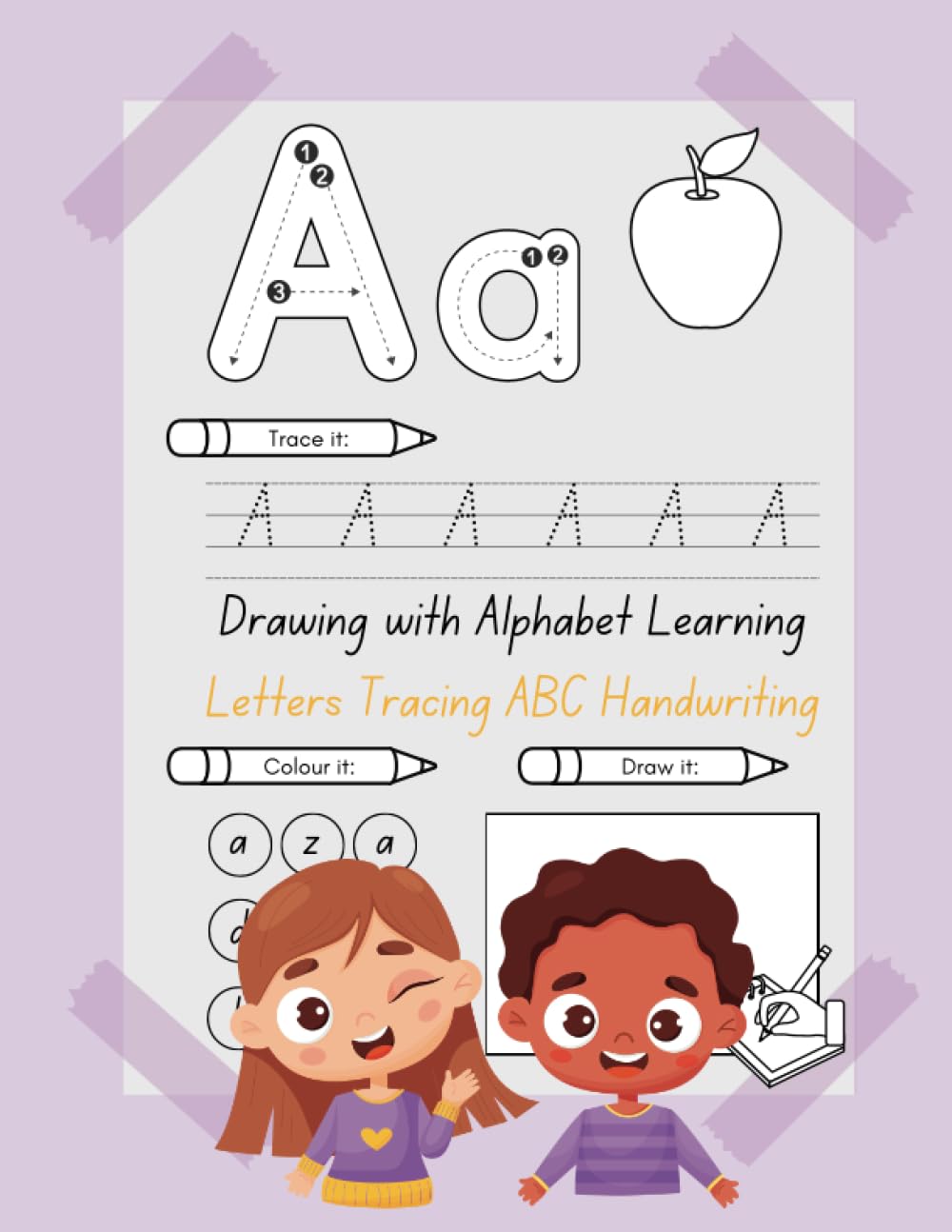 Drawing with Alphabet Learning Letters Tracing ABC Handwriting: Big Words Reading Learning & Coloring Book For Preschool or Kindergarten Ages 3-5, ... (Preschool Alphabet Learning & Coloring Book)