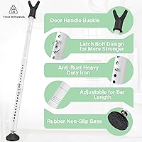 Vista 4 de YeYeBest Barra de seguridad para puerta corredera y cerradura de puerta/ventana, paquete de 2 barras de seguridad para el hogar, 28-45 pulgadas