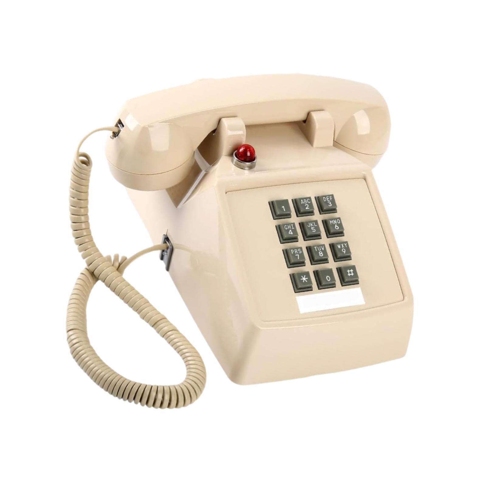 Retro Tischtelefon mit Schnur Und Robustem Metallfuß für Zuhause Und Hotel, 13 X 22,2 X 11,5 cm, Beige