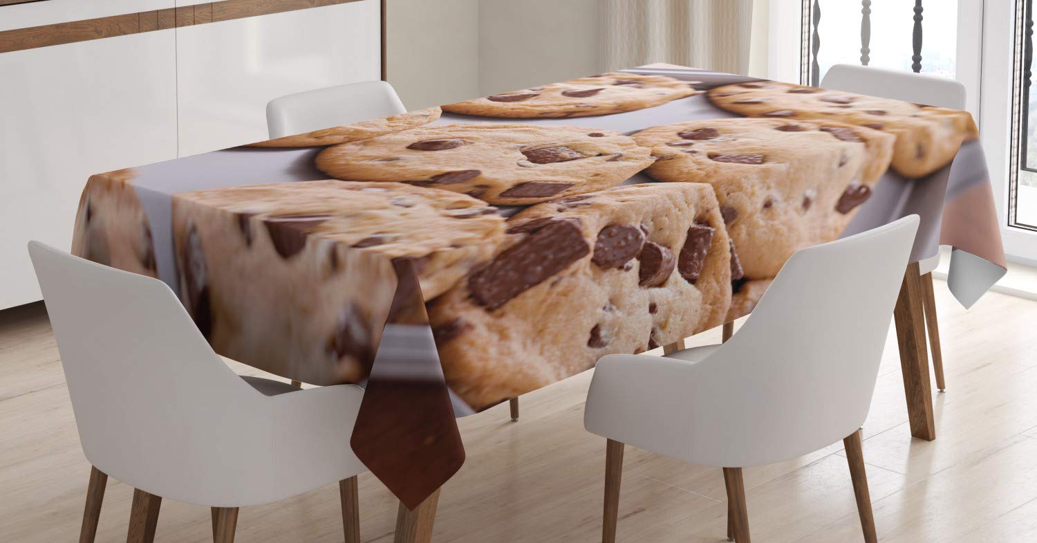 ABAKUHAUS Colorato Tovaglia, Coffee Shop Cookies, Rettangolare per Sala da Pranzo e Cucina, 140 cm x 170 cm, Viola Acqua