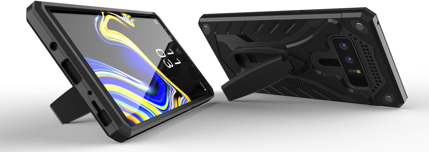 Kitoo Designed for Samsung Galaxy Note 8 Case with Kickstand, Military Grade 12ft. Drop Tested - Black
