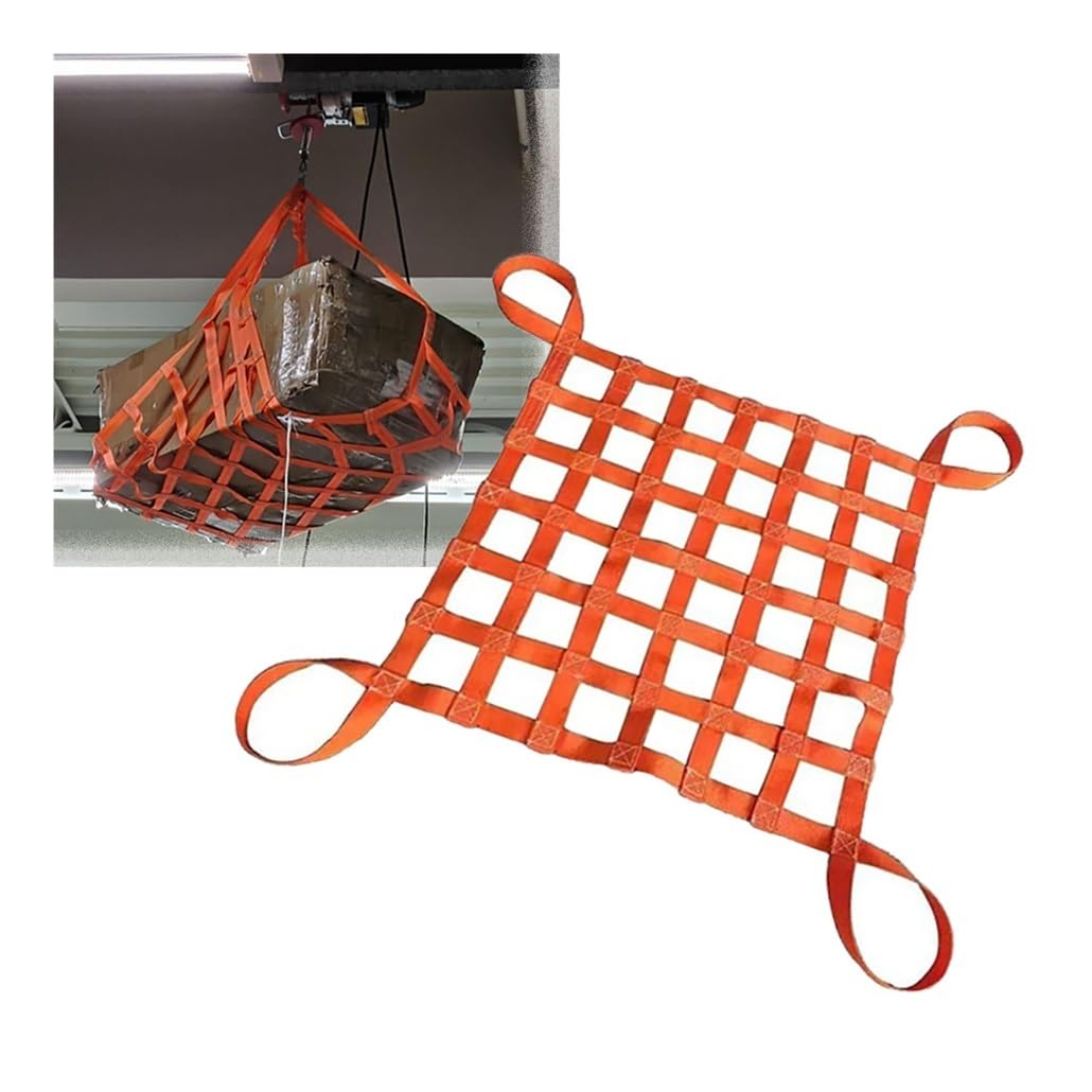 Cinghie di sollevamento di sicurezza quadrate da 1-4 m, rete di sollevamento piatta in poliestere for applicazioni industriali e marittime, carico e scarico(4m-2ton-20cm)