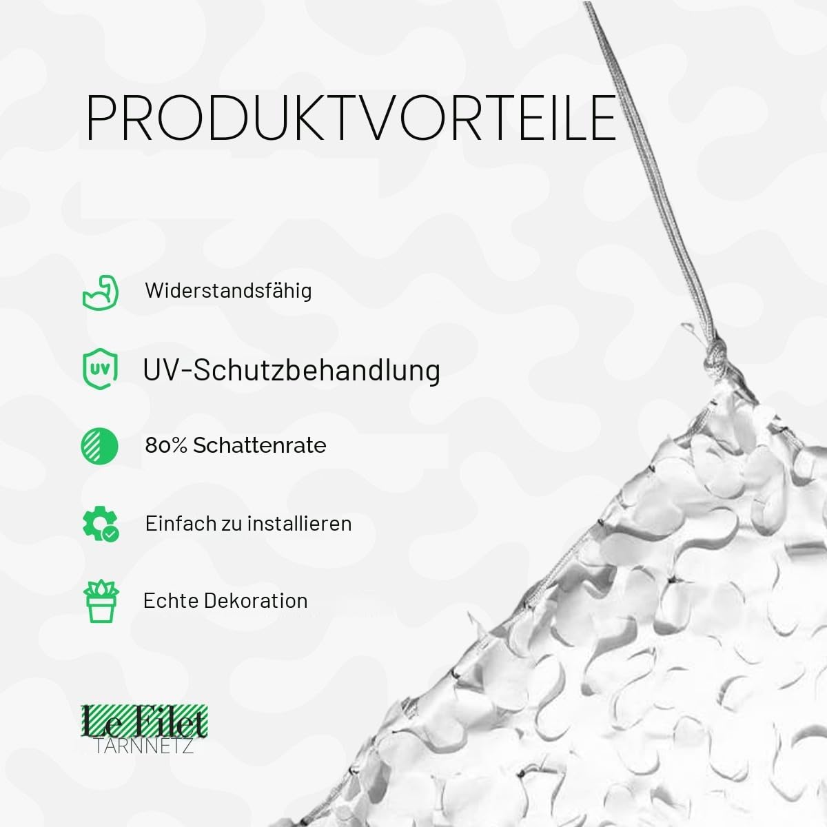 Tarnnetz weiß robust Sonnenschutz UV-Schutz Terrasse Pergola Garten