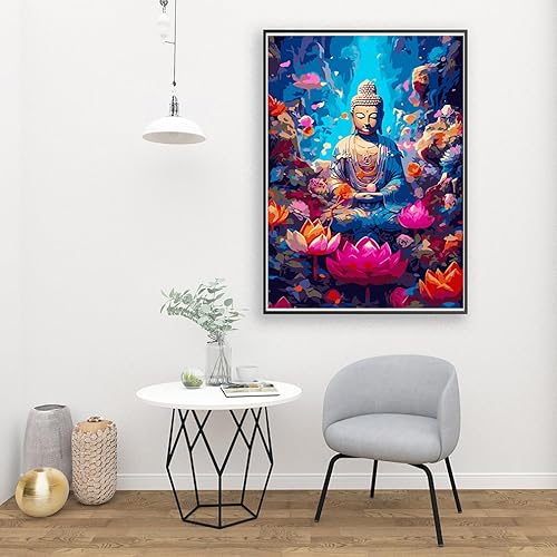 Miniatura 3 de CYNART Pintura por números para adultos, kit de pintura colorida de pavo real por números para adultos principiantes, pintura al óleo de animales,