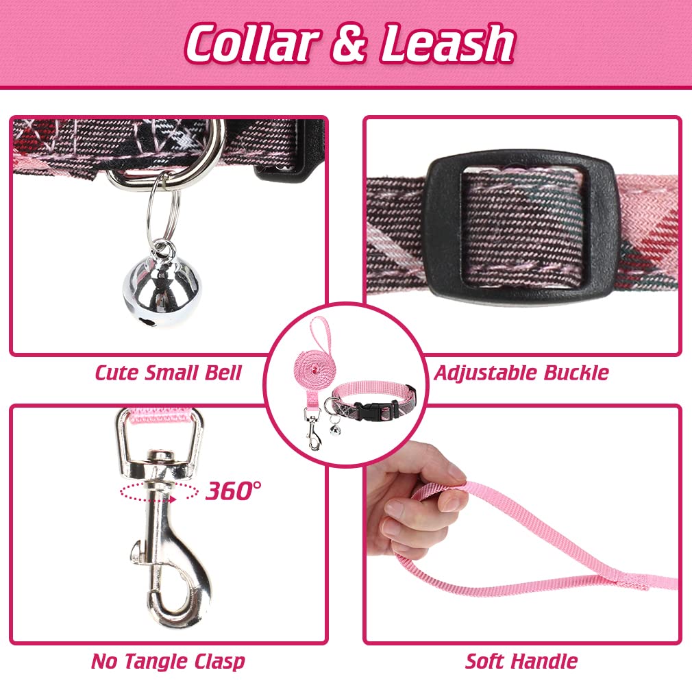 EXPAWLORER Classic Plaid Dog Harness Medium, Dog Collar and Lead Set including AirTag Holder - Image 3