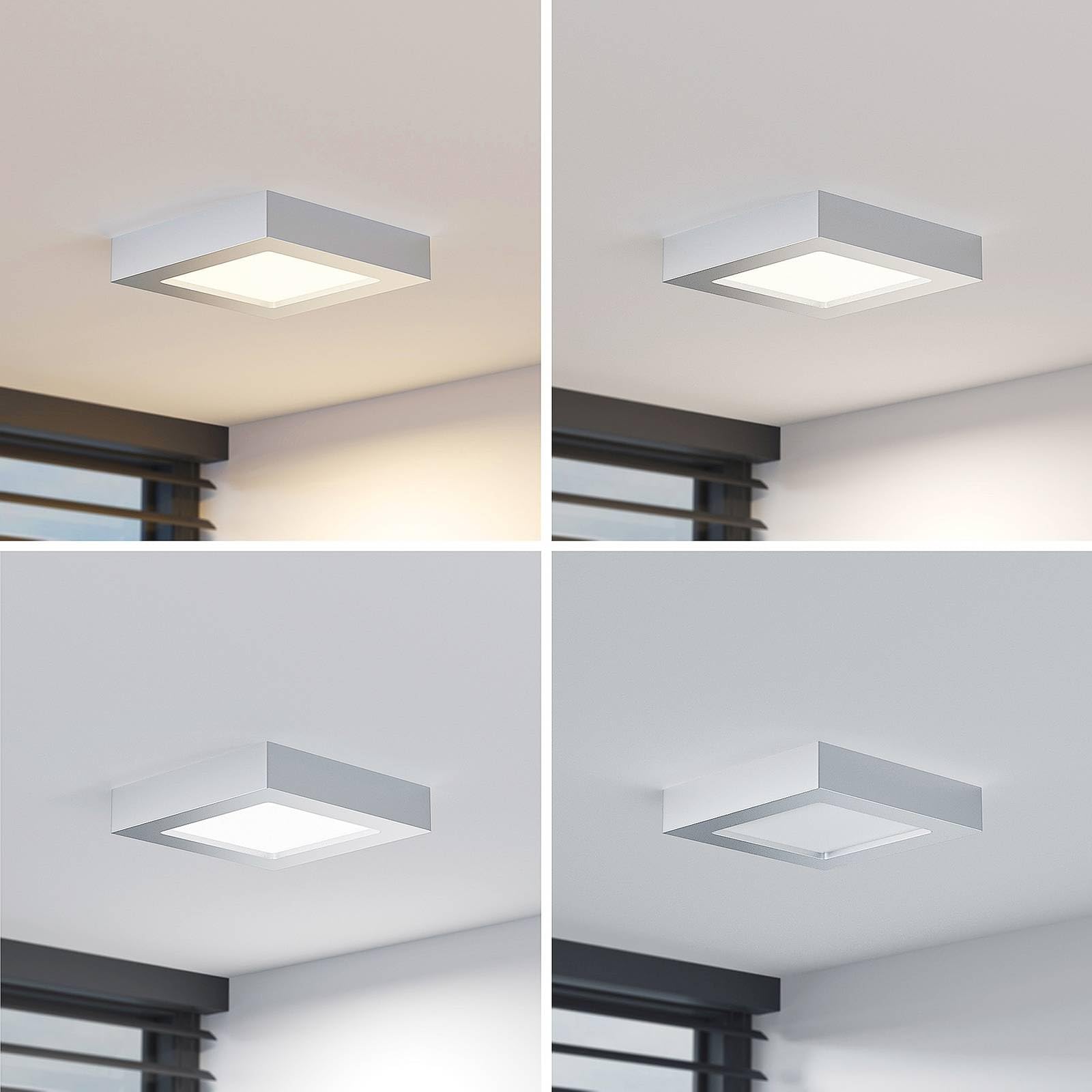 LED Lámpara de techo Alette (Moderno) en Gris hecho Aluminio e.o. para Cuarto baño (1 llama, lámpara, plafón
