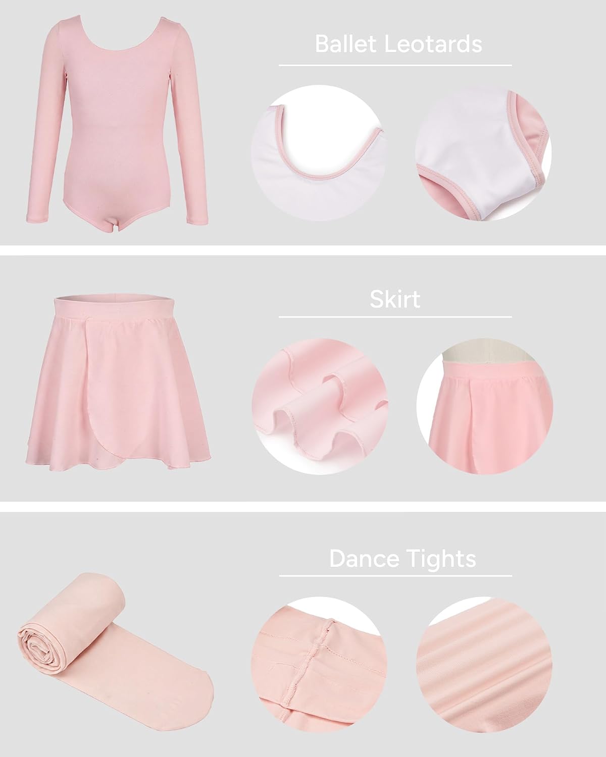 Stelle Girls Ballet Leotards Dance Outfits with Skirt and Footed Tights image 4