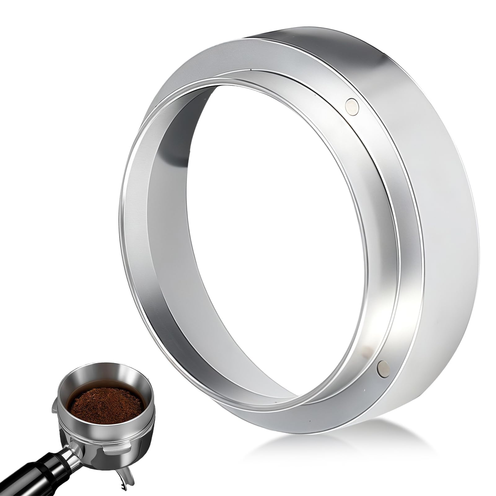 Anillo Dosificador Café 51mm Magnético, Embudo Dosificador de ABS para Portafiltro Espresso, Accesorio Barista Antisalpicaduras, Aro Dosificador para Cafetera Espresso
